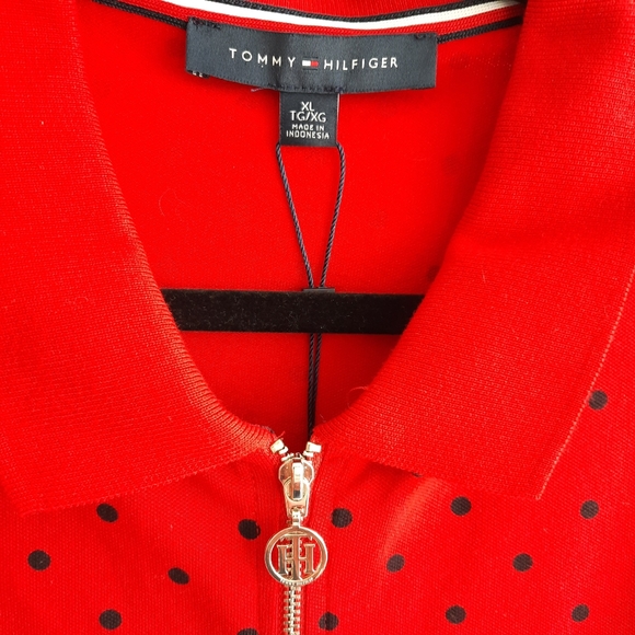 Tommy Hilfiger red heritage zip polo - Picture 4 of 14